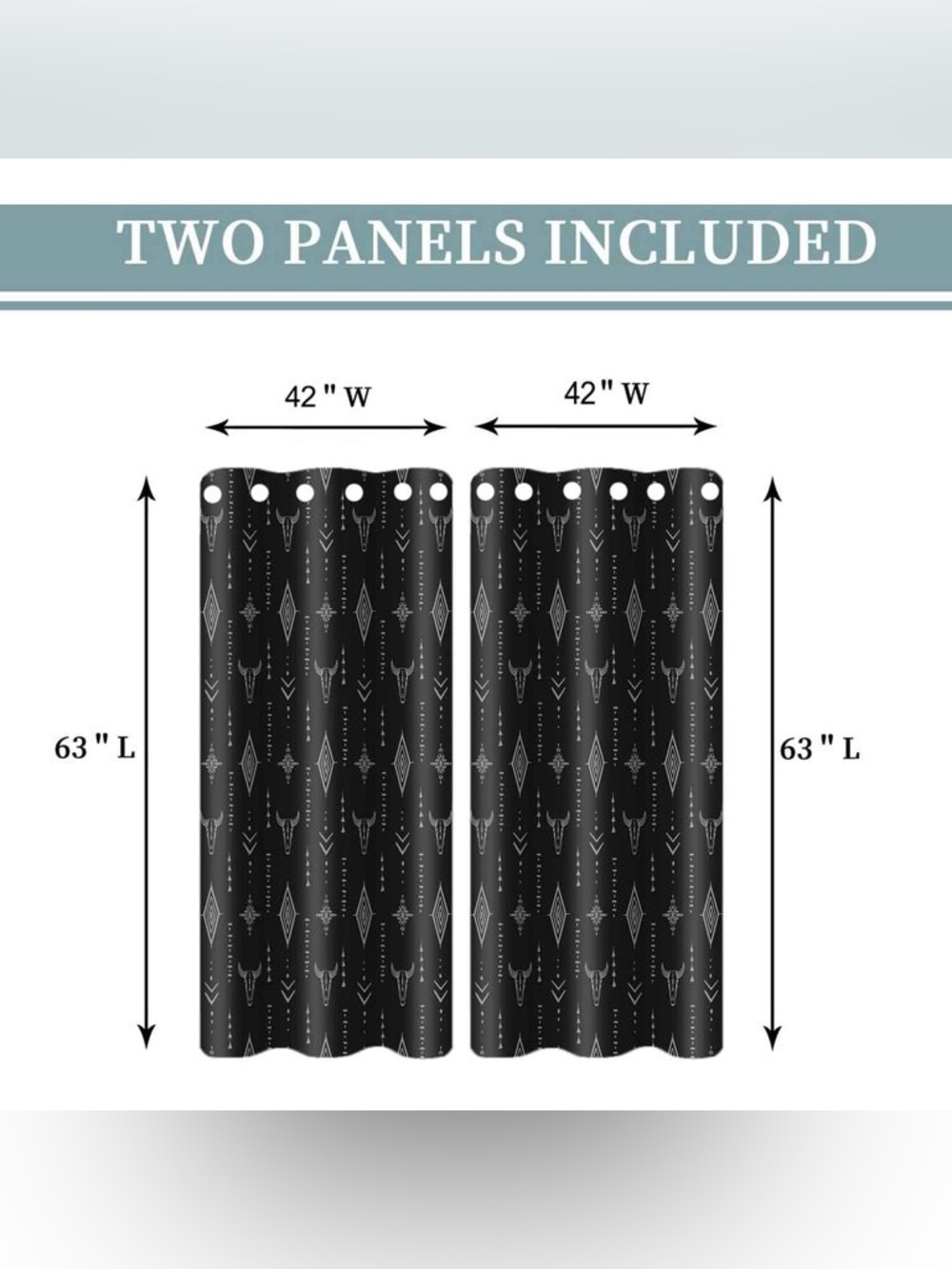 AHBEWIN Tribal Aztec Print Window Curtain Panels 2 Pack - Picture 5 of 6